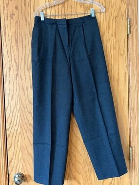 Talbots Dark Grey Pleated Straight-Leg Trousers